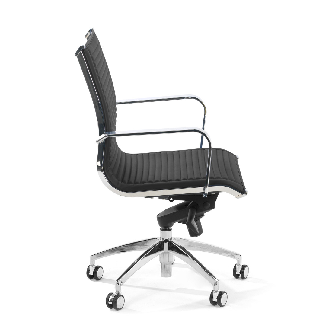 sillon de oficina negro croma estructura cromada ecopiel piel sintetica 5