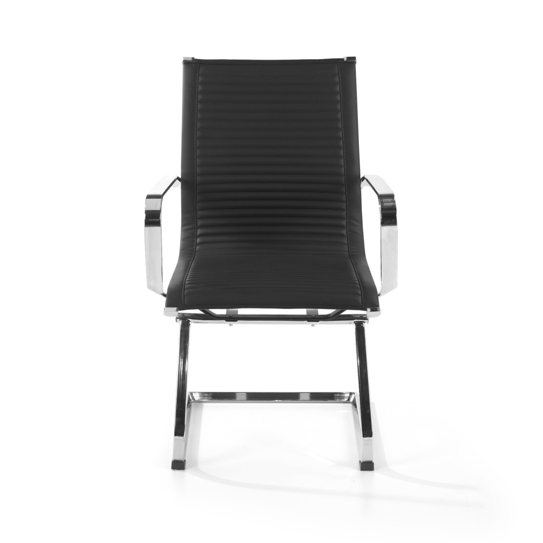 silla confidente negro croma estructura cromada ecopiel piel sintetica 3
