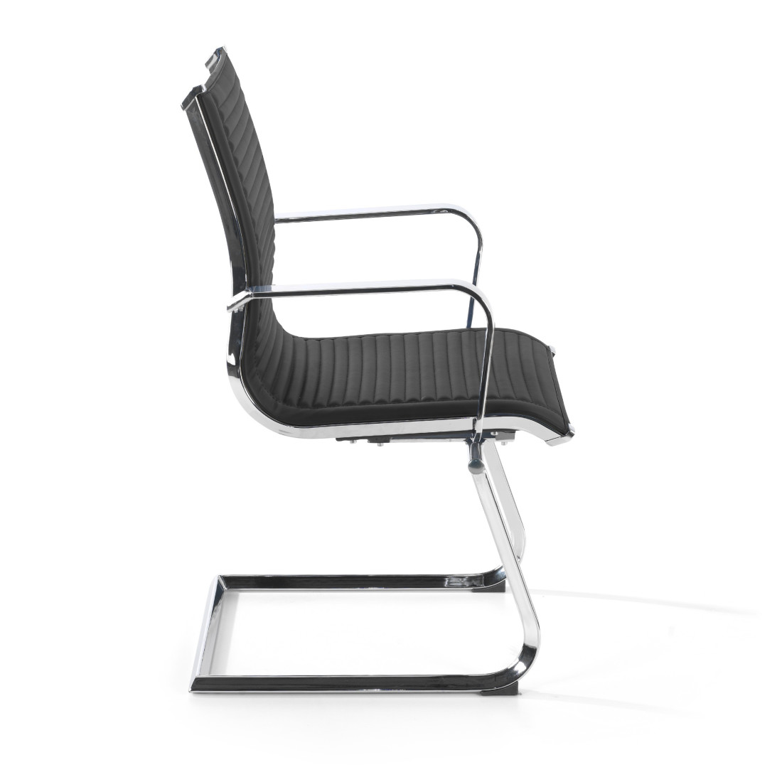 silla confidente negro croma estructura cromada ecopiel piel sintetica 6