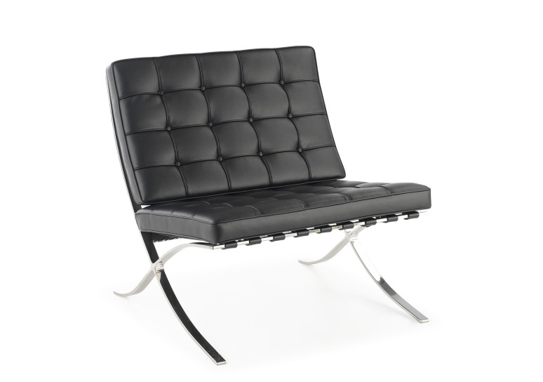 Sillon de espera de diseño Barna ecopiel - negro