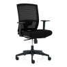 Silla de oficina Kendo, brazos ajustables, red - NEGRO