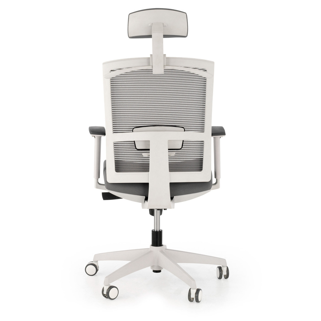 silla ergonomica gris kendo estructura blanca reposacabezas malla 6