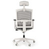 silla ergonomica gris kendo estructura blanca reposacabezas malla 6
