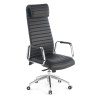 Sillón de oficina Jaguar, base aluminio, piel natural