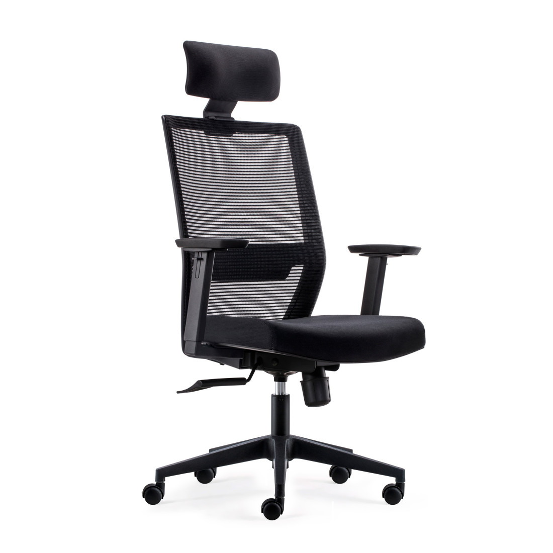 silla giratoria negro axel con reposacabezas malla 1