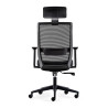 silla giratoria negro axel con reposacabezas malla 8