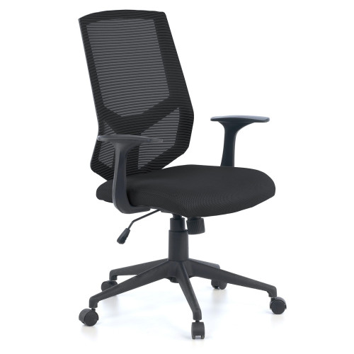 Silla de escritorio giratoria Air, con brazos, red - NEGRO