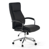 Sillón de oficina Tauro brazos tapizados ecopiel - NEGRO