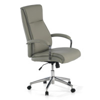 Sillón de oficina Tauro brazos tapizados ecopiel - gris