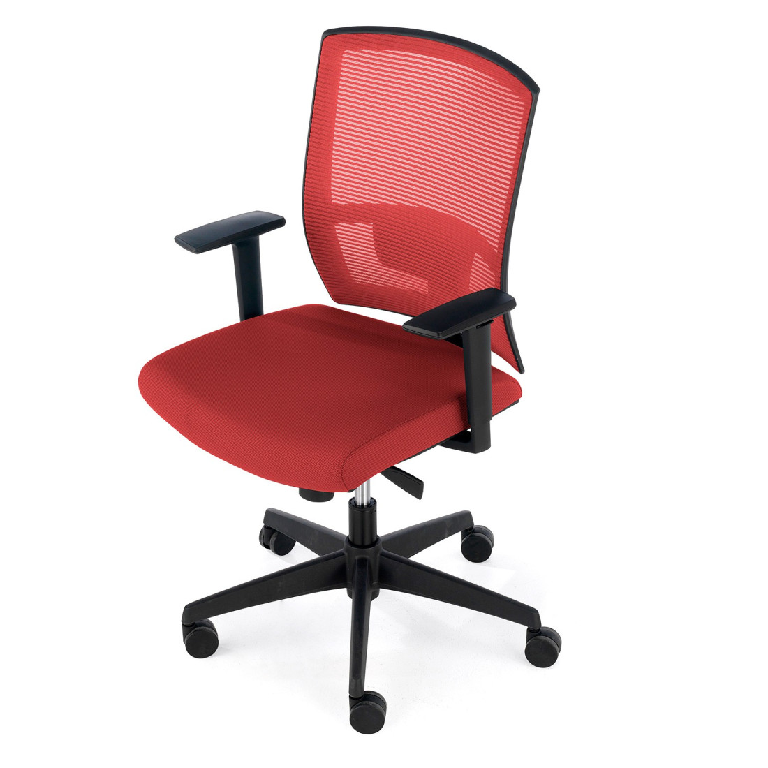 silla giratoria rojo kendo estructura negra malla 5