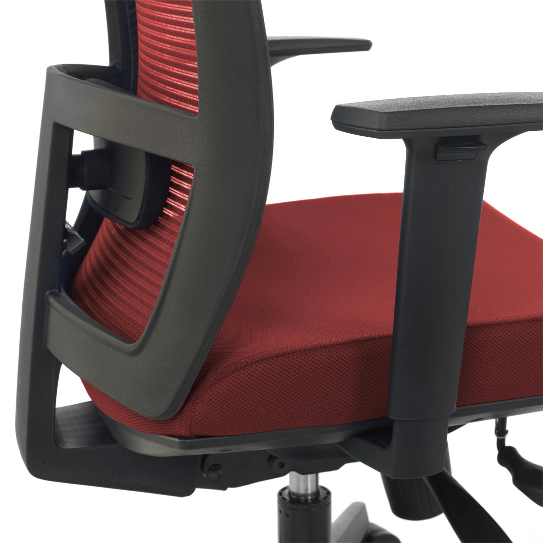 silla giratoria rojo kendo estructura negra malla 7