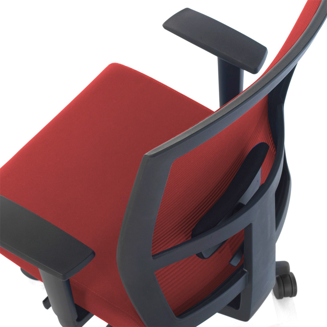 silla giratoria rojo kendo estructura negra malla 6