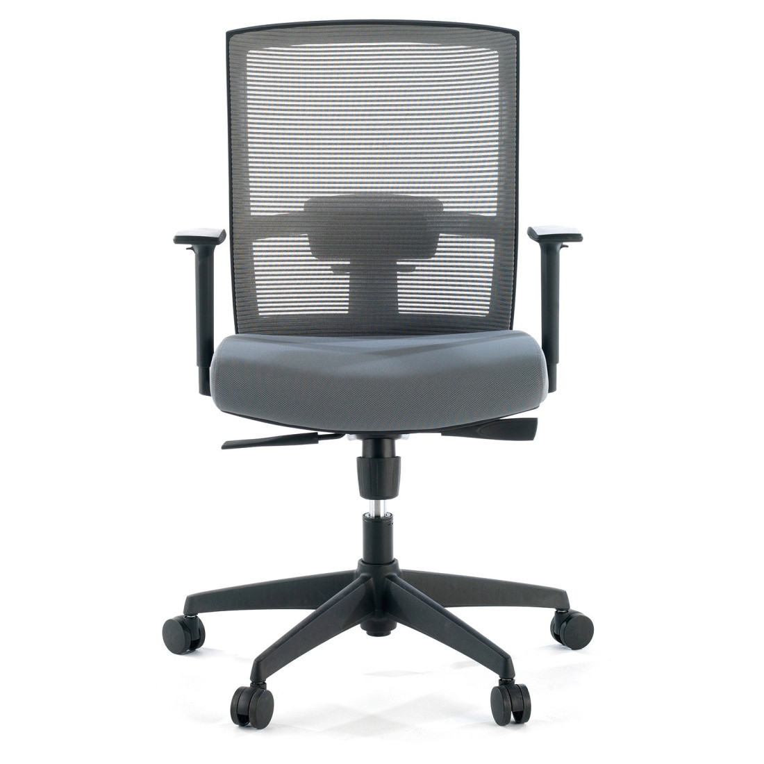 silla giratoria gris kendo estructura negra malla 4