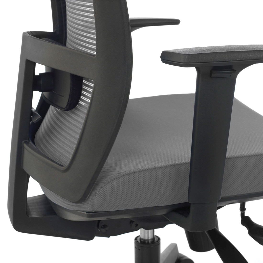 silla giratoria gris kendo estructura negra malla 8