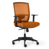 Silla de oficina Kendo, brazos ajustables, red - Naranja