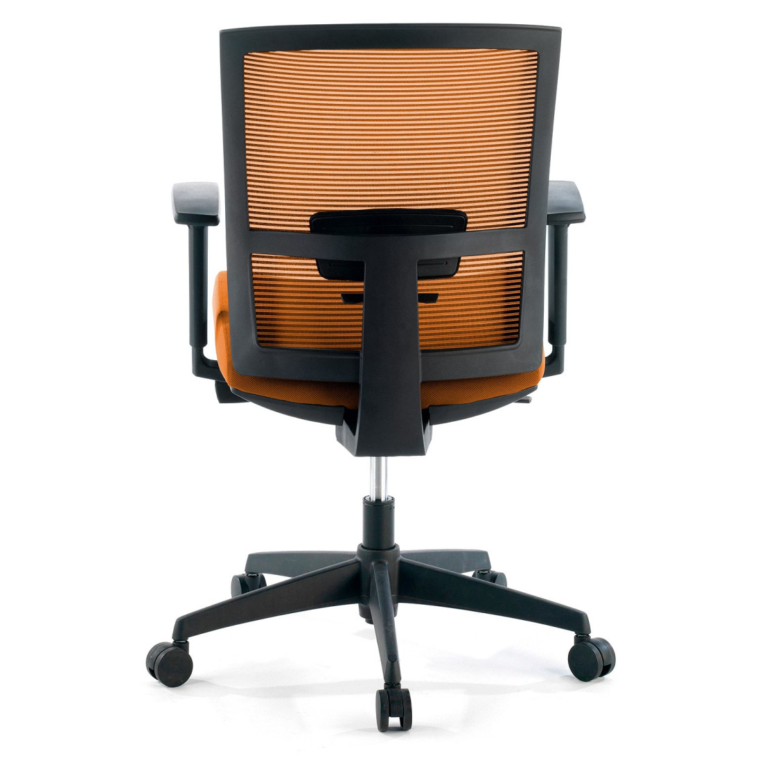 silla giratoria naranja kendo estructura negra malla 6