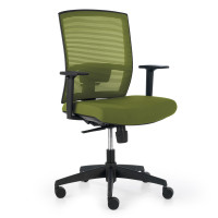 Silla de oficina Kendo, brazos ajustables, red - verde