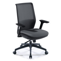 Silla de oficina Wind, respaldo ergonómico, brazos 3D, red - negro