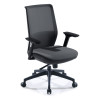 Silla de oficina Wind, respaldo ergonómico, brazos 3D, red - NEGRO