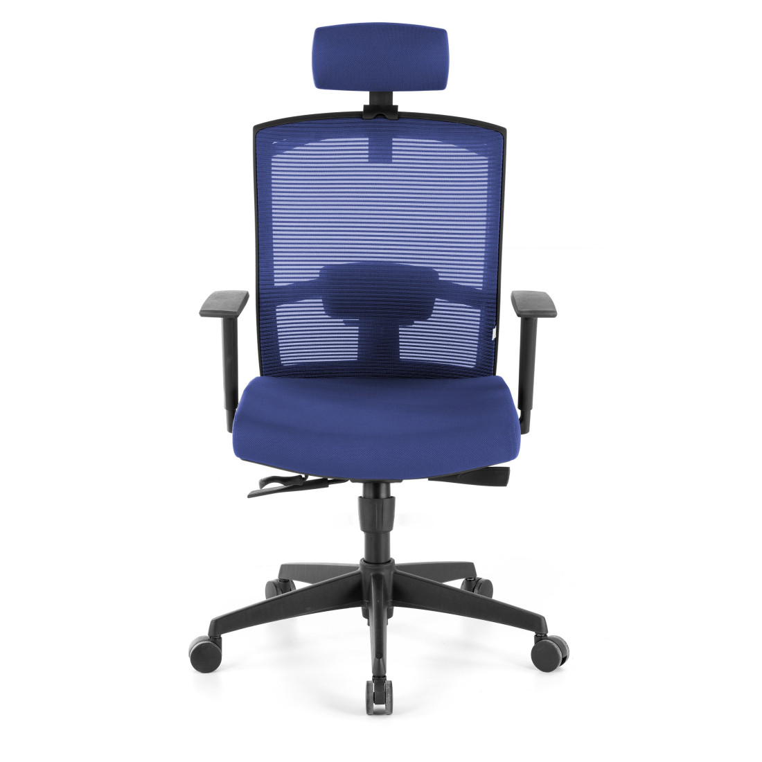 silla ergonomica azul kendo estructura negra reposacabezas malla 4