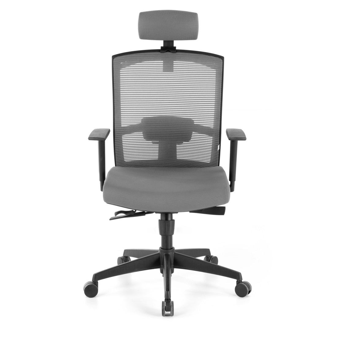 silla ergonomica gris kendo estructura negra reposacabezas malla 4