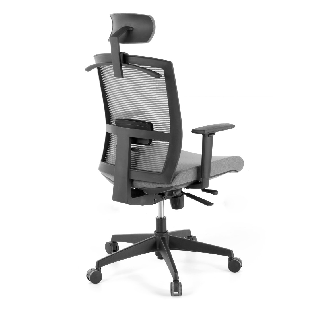 silla ergonomica gris kendo estructura negra reposacabezas malla 8