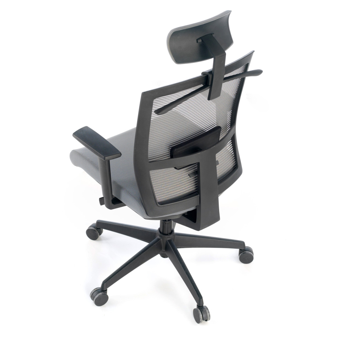 silla ergonomica gris kendo estructura negra reposacabezas malla 7