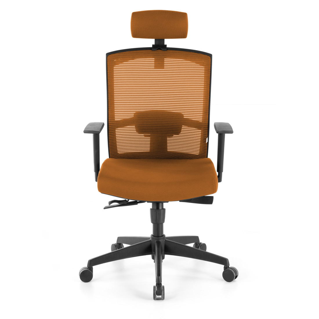 silla ergonomica naranja kendo estructura negra reposacabezas malla 4