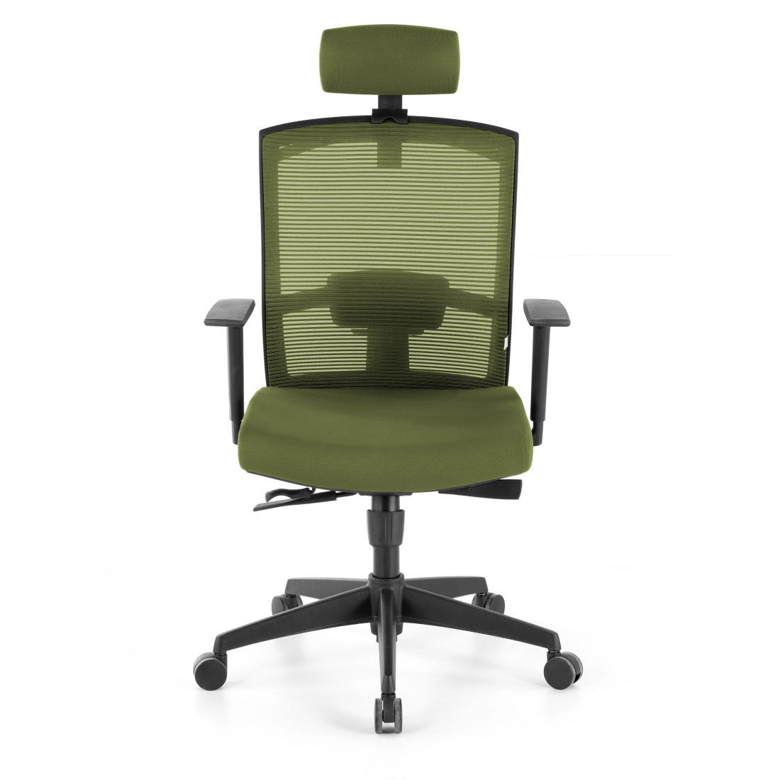 silla ergonomica verde kendo estructura negra reposacabezas malla 4