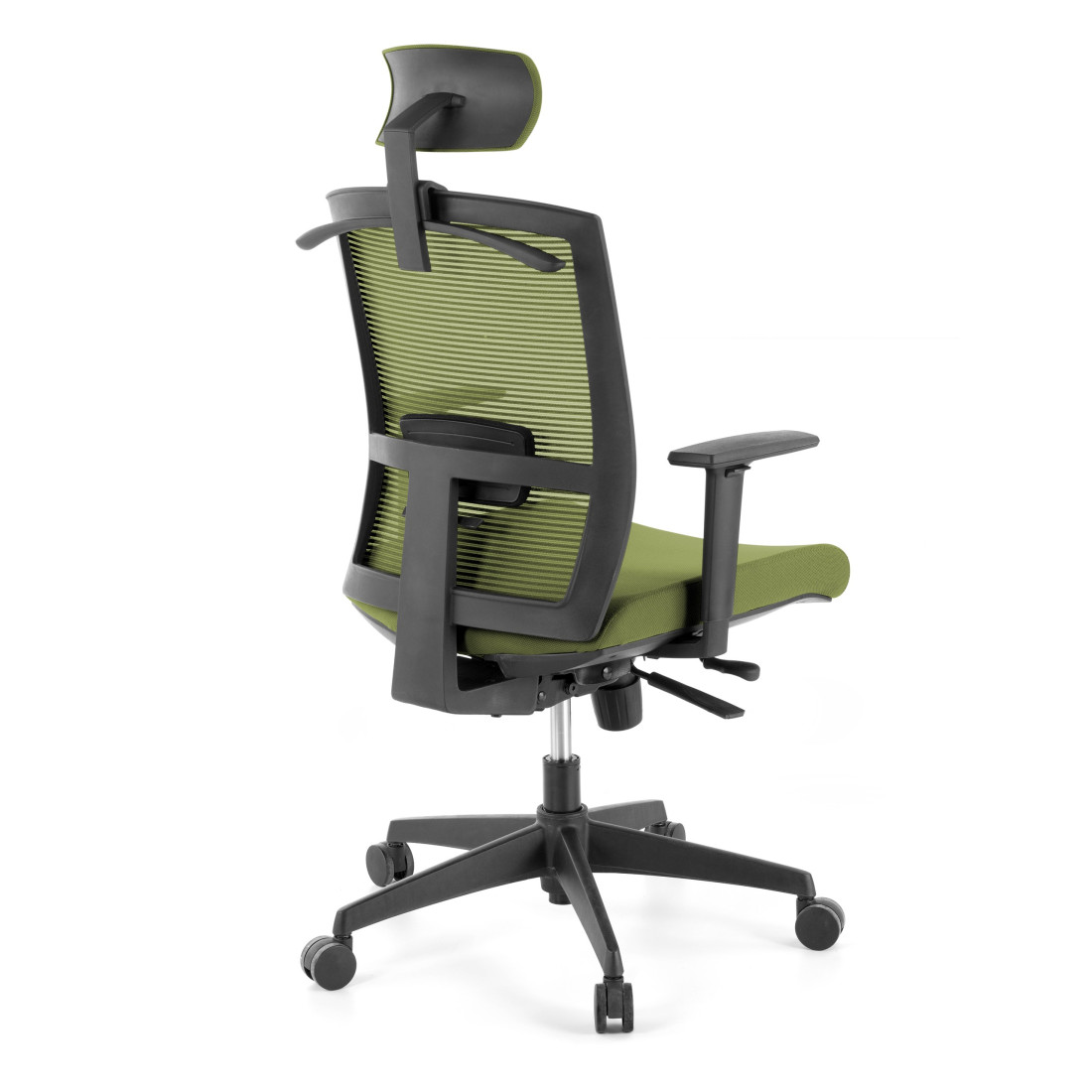 silla ergonomica verde kendo estructura negra reposacabezas malla 9