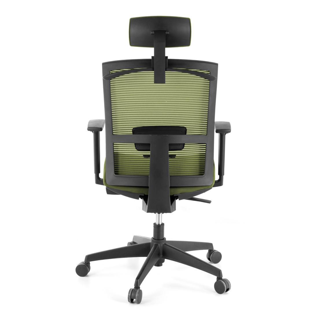 silla ergonomica verde kendo estructura negra reposacabezas malla 8