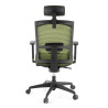 silla ergonomica verde kendo estructura negra reposacabezas malla 8