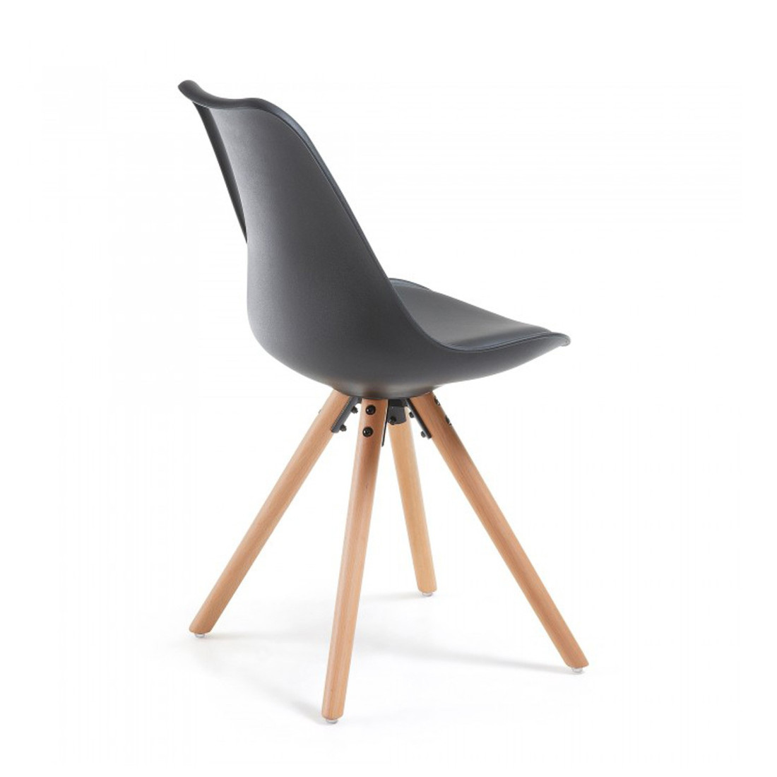 silla nordica negro nordic silla patas de madera plastico 5