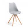 Silla confidente de diseño Nordic, patas de madera - Gris