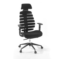 Silla de oficina Spine ergonómica con reposacabezas - negro