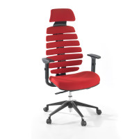 Silla de oficina Spine ergonómica con reposacabezas - rojo