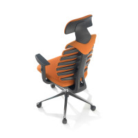 Silla de oficina Spine ergonómica con reposacabezas - Naranja Second image