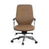 sillon de oficina marron duo respaldo bajo bicolor piel sintetica 3