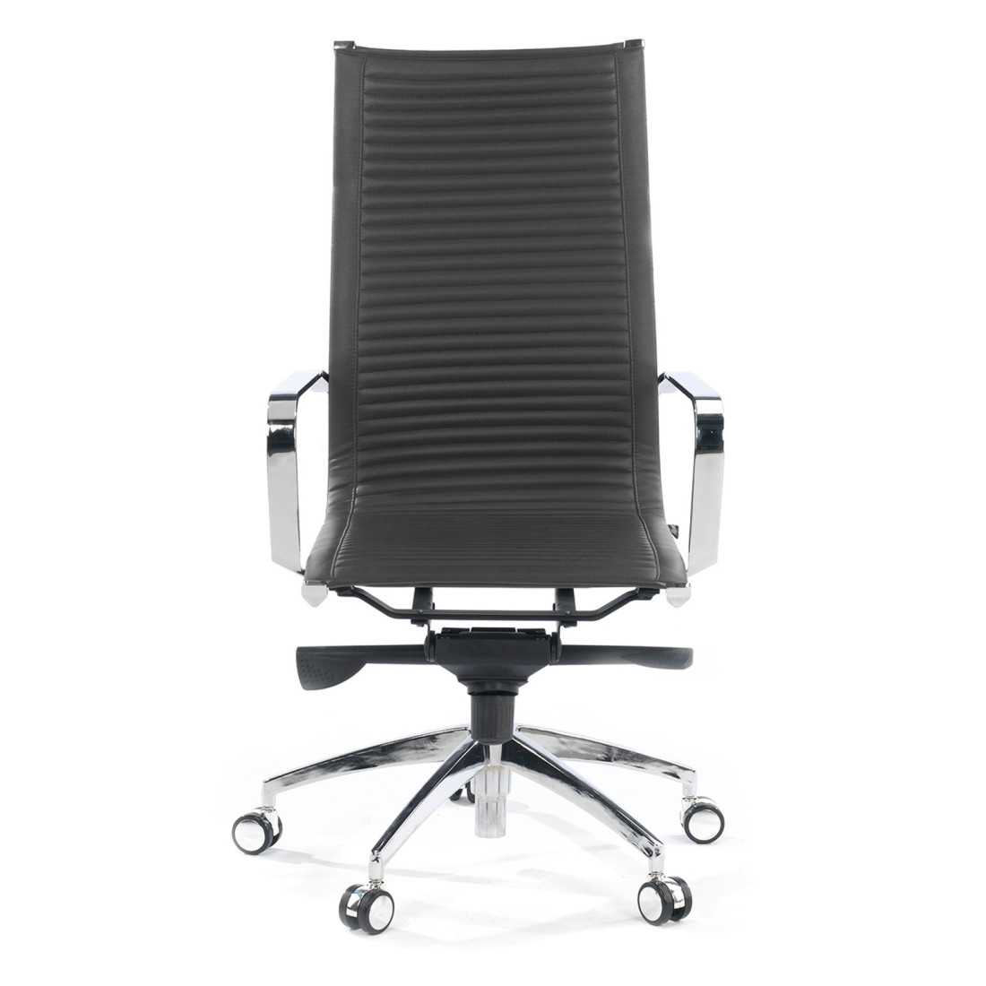 sillon de oficina gris croma estructura cromada ecopiel piel sintetica 3