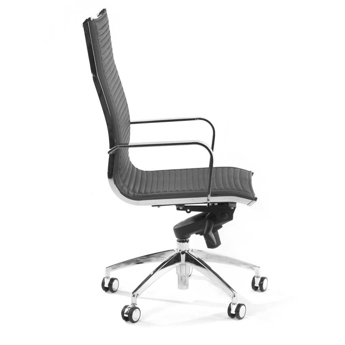 sillon de oficina gris croma estructura cromada ecopiel piel sintetica 6