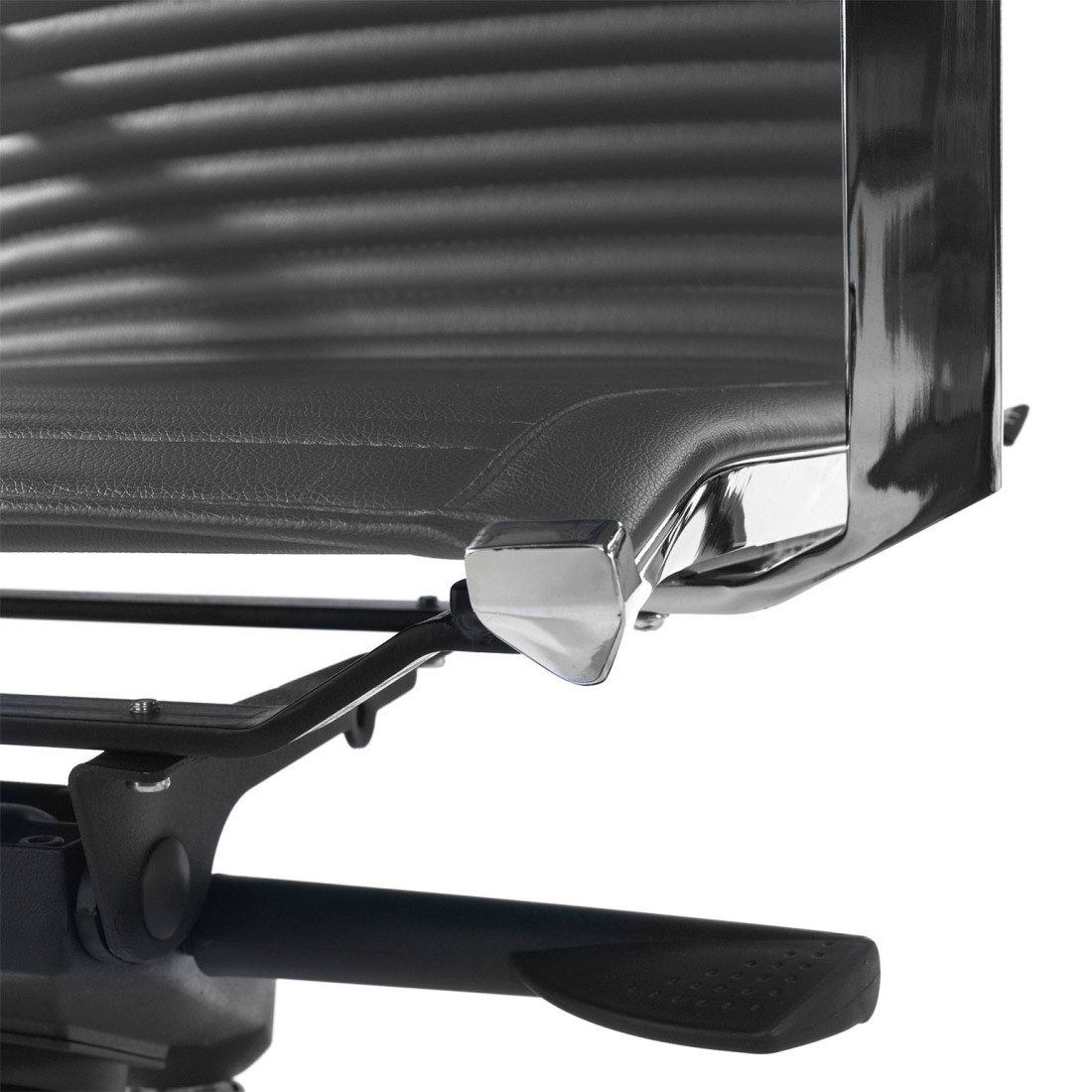 sillon de oficina gris croma estructura cromada ecopiel piel sintetica 5