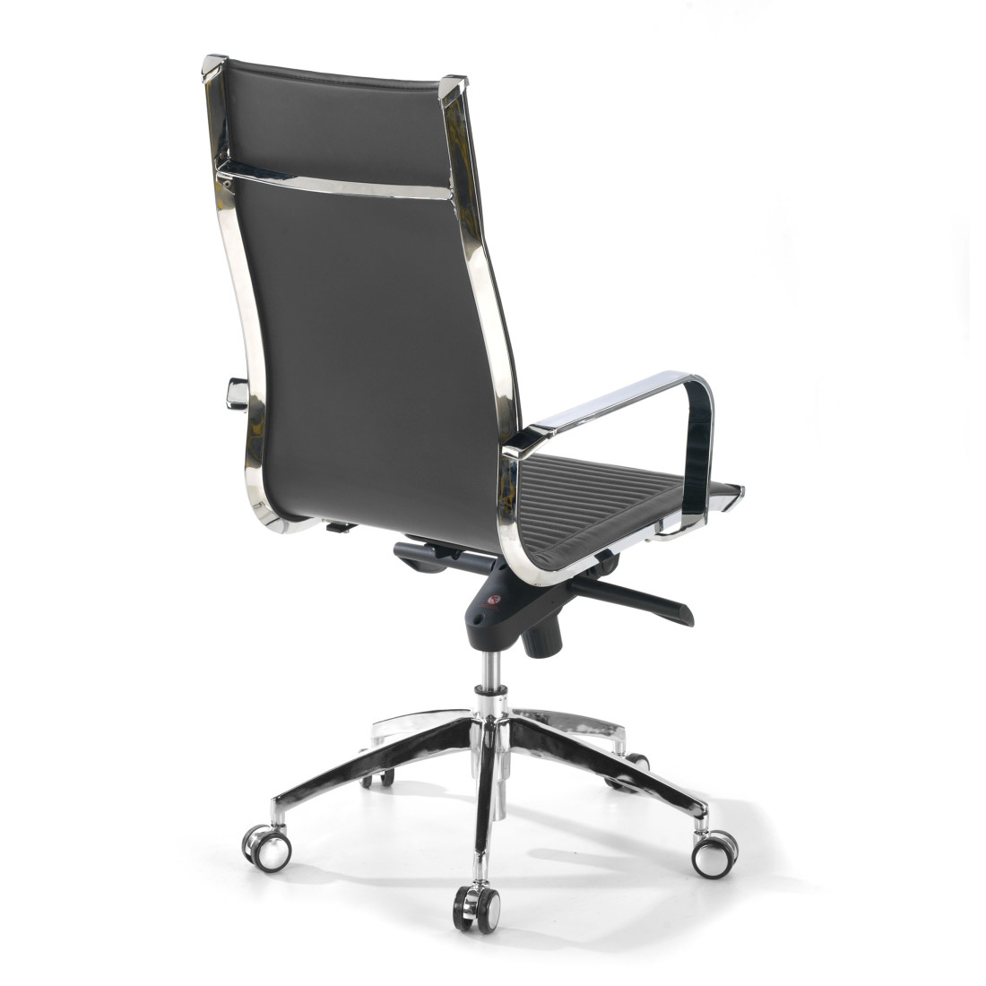 sillon de oficina gris croma estructura cromada ecopiel piel sintetica 7