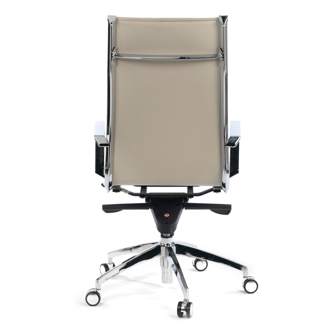 sillon de oficina beige croma estructura cromada ecopiel piel sintetica 5