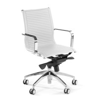 Silla oficina de diseño Croma, respaldo bajo - BLANCO