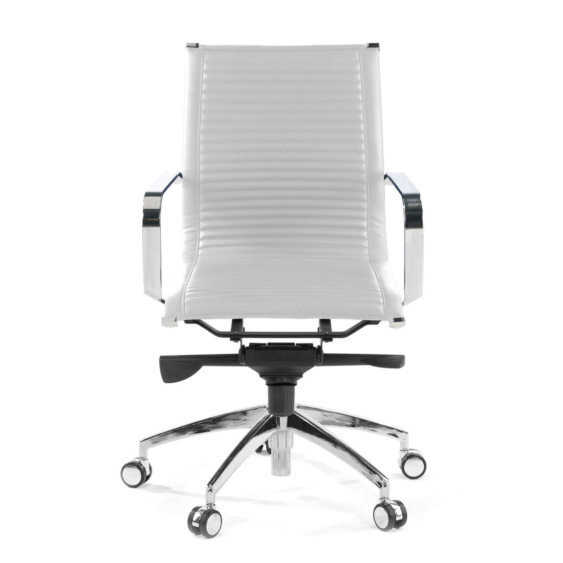 sillon de oficina blanco croma estructura cromada ecopiel piel sintetica 3