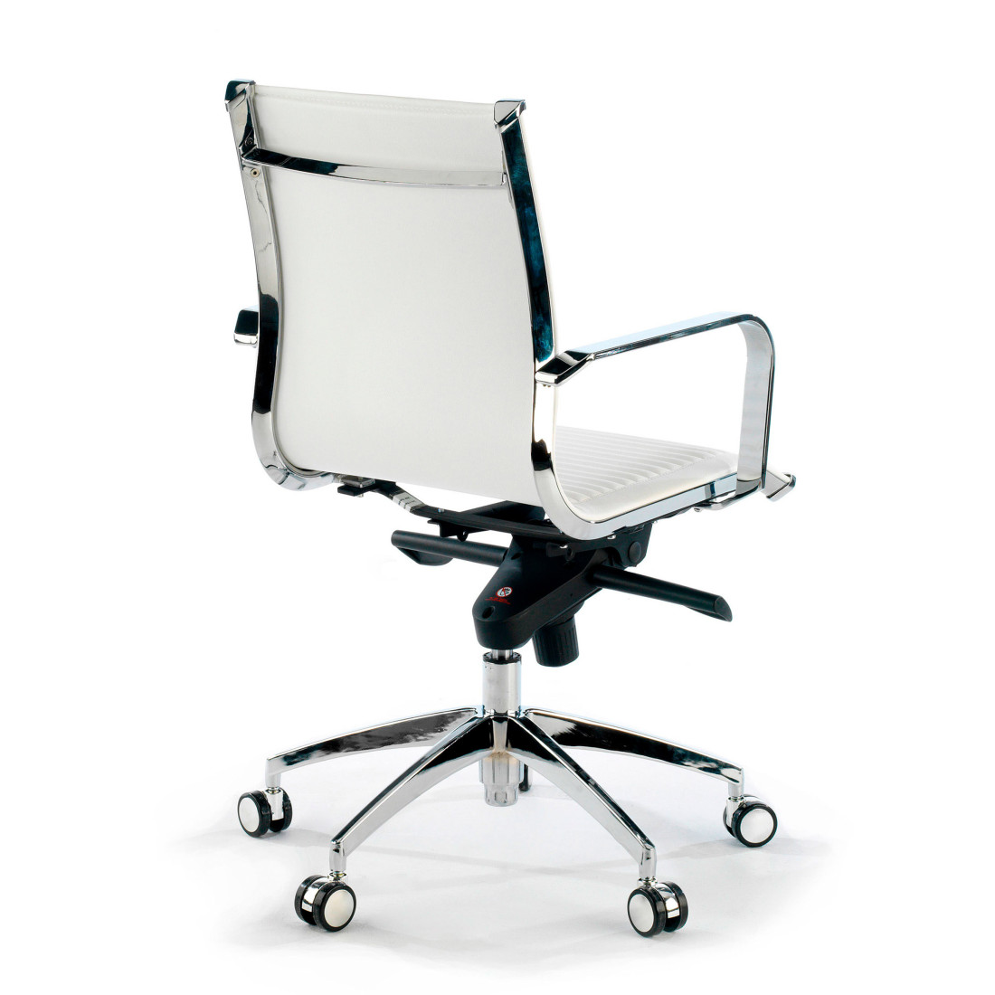 sillon de oficina blanco croma estructura cromada ecopiel piel sintetica 6