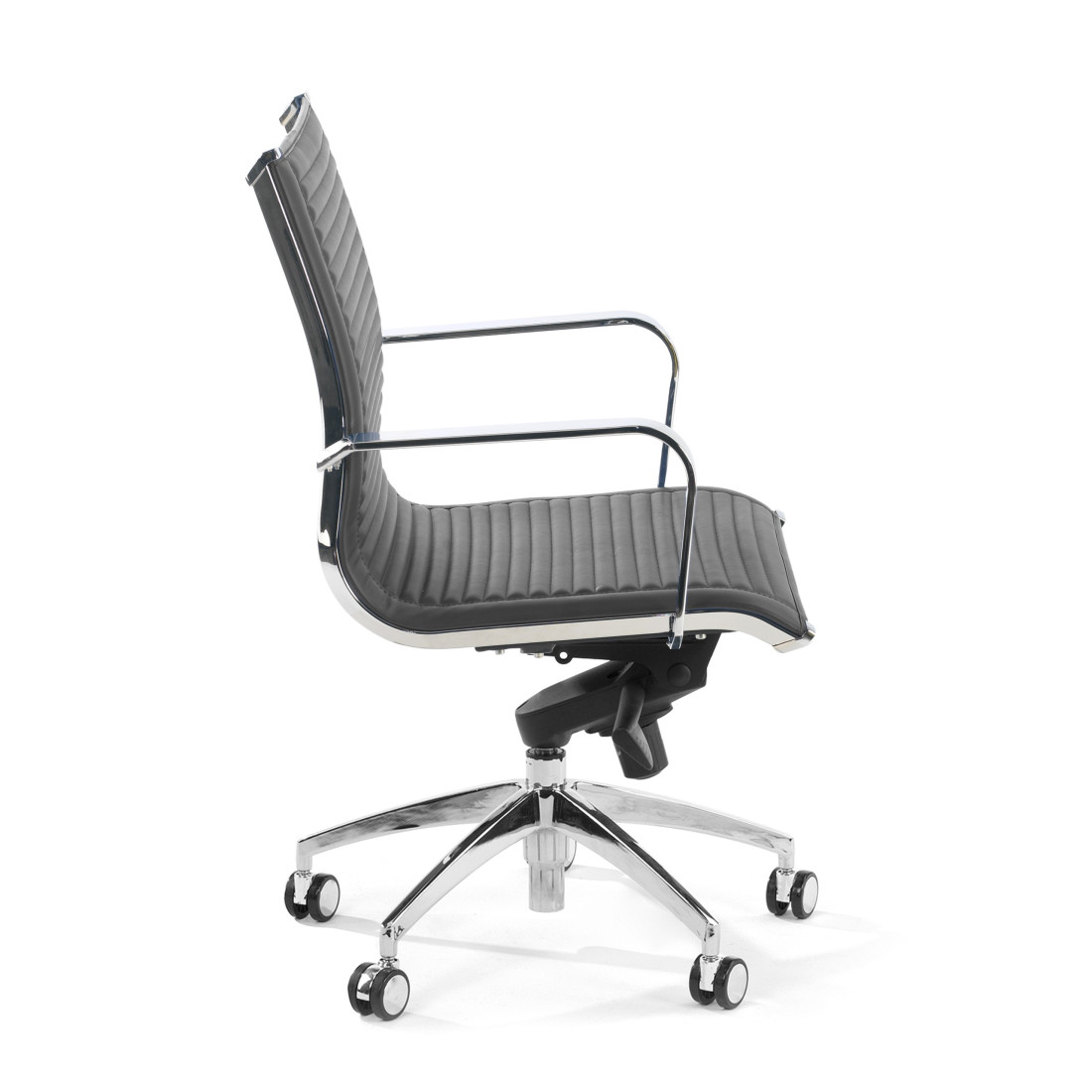 sillon de oficina gris croma estructura cromada ecopiel piel sintetica 6