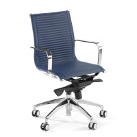 Silla oficina de diseño Croma, respaldo bajo - azul