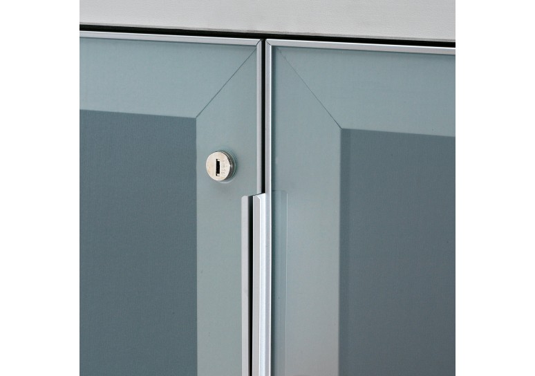 Armario de oficina TT, medida 121x50, puerta 1149 cristal