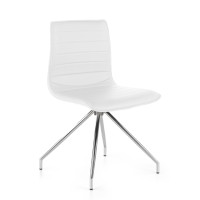 Silla confidente Cube Giratoria estructura cromo ecopiel - BLANCO